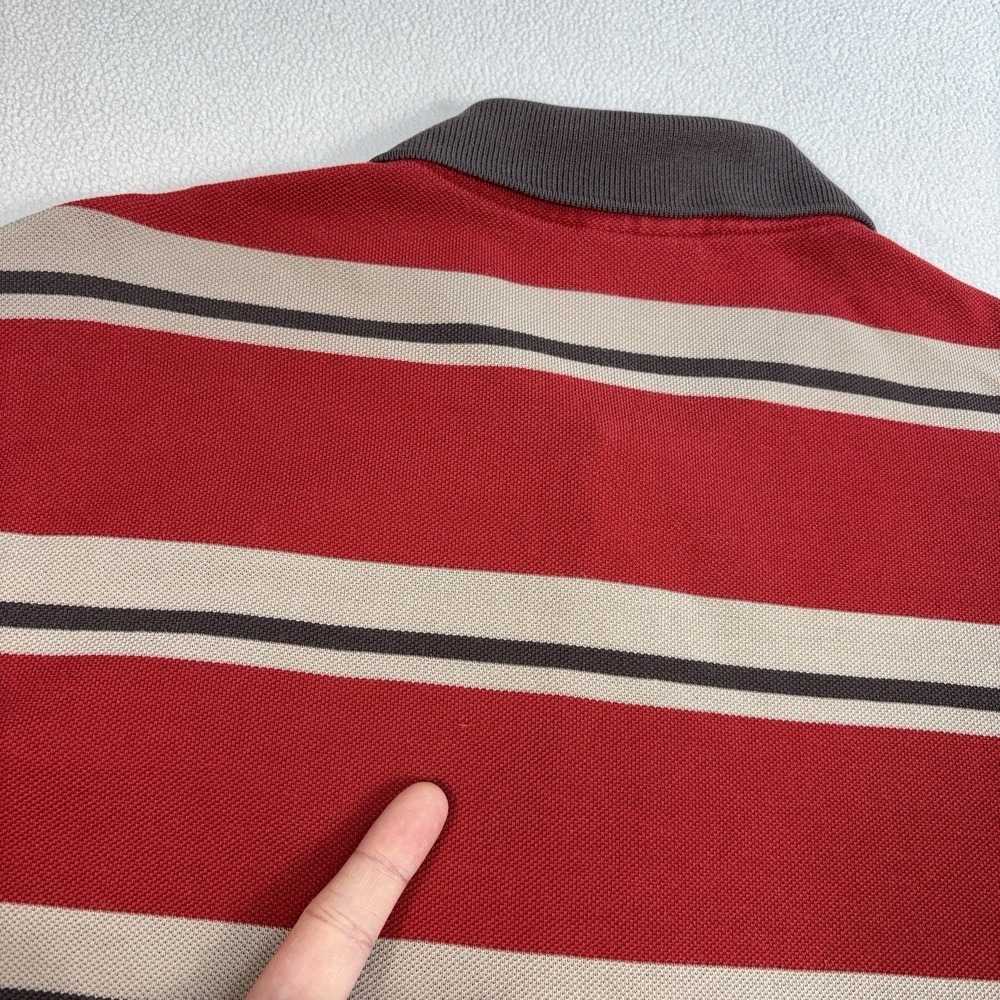 Lacoste Polo Shirt Men's S / 3 Red Stripe Logo 100% Cotton Button Shirt - Picture 11 of 15